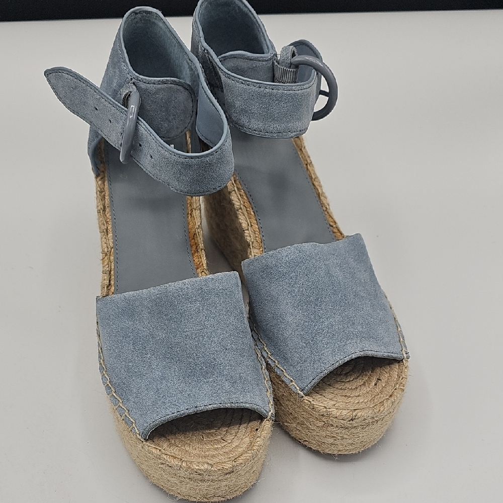 Marc Fisher Denim Blue Wedge Sandals